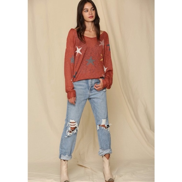 Mew - •Star Struck•star knit sweater/pullover Copper - Picture 3 of 9